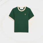 T-shirt vert contrasté en coton Ami de Coeur