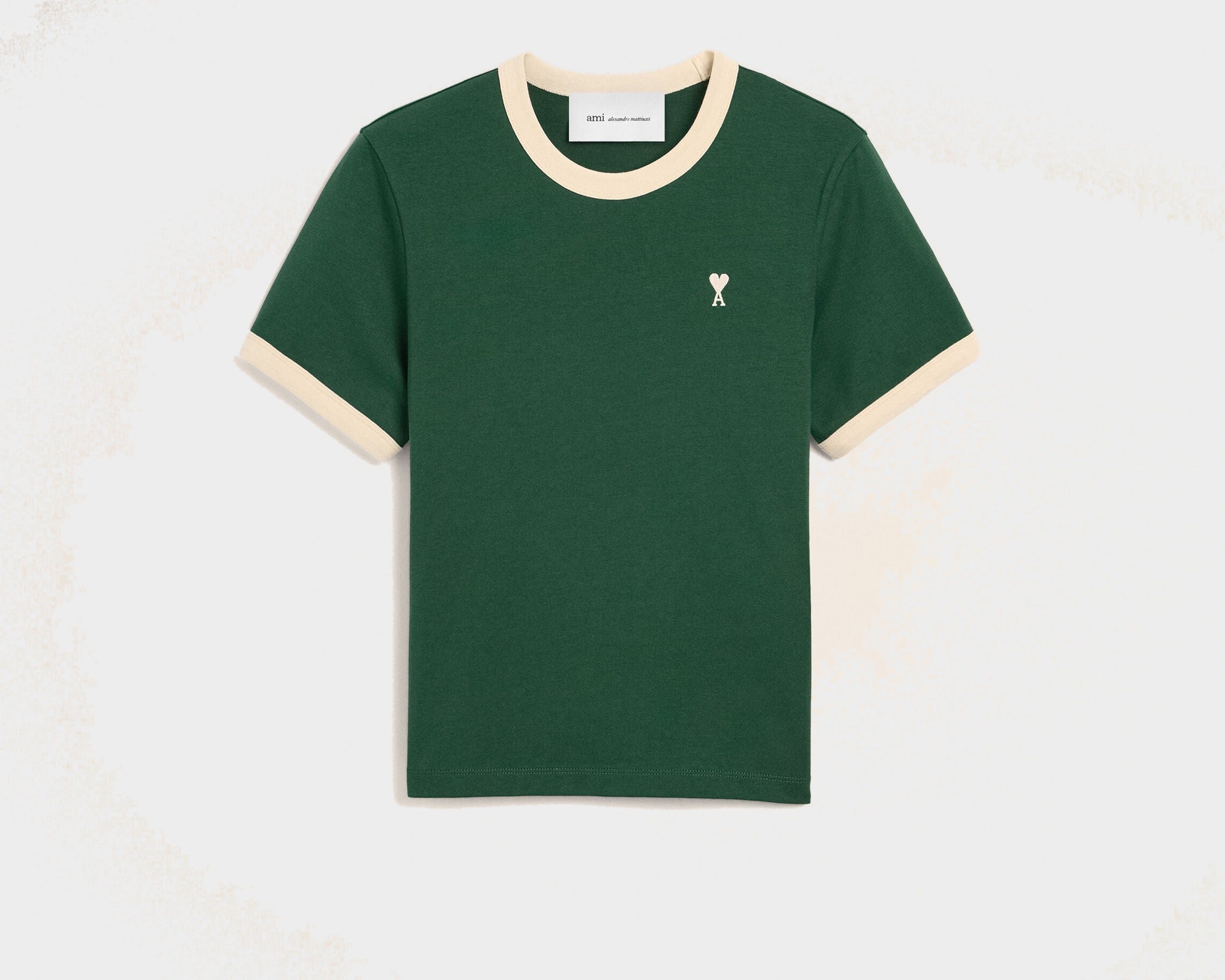 T-shirt vert contrasté en coton Ami de Coeur