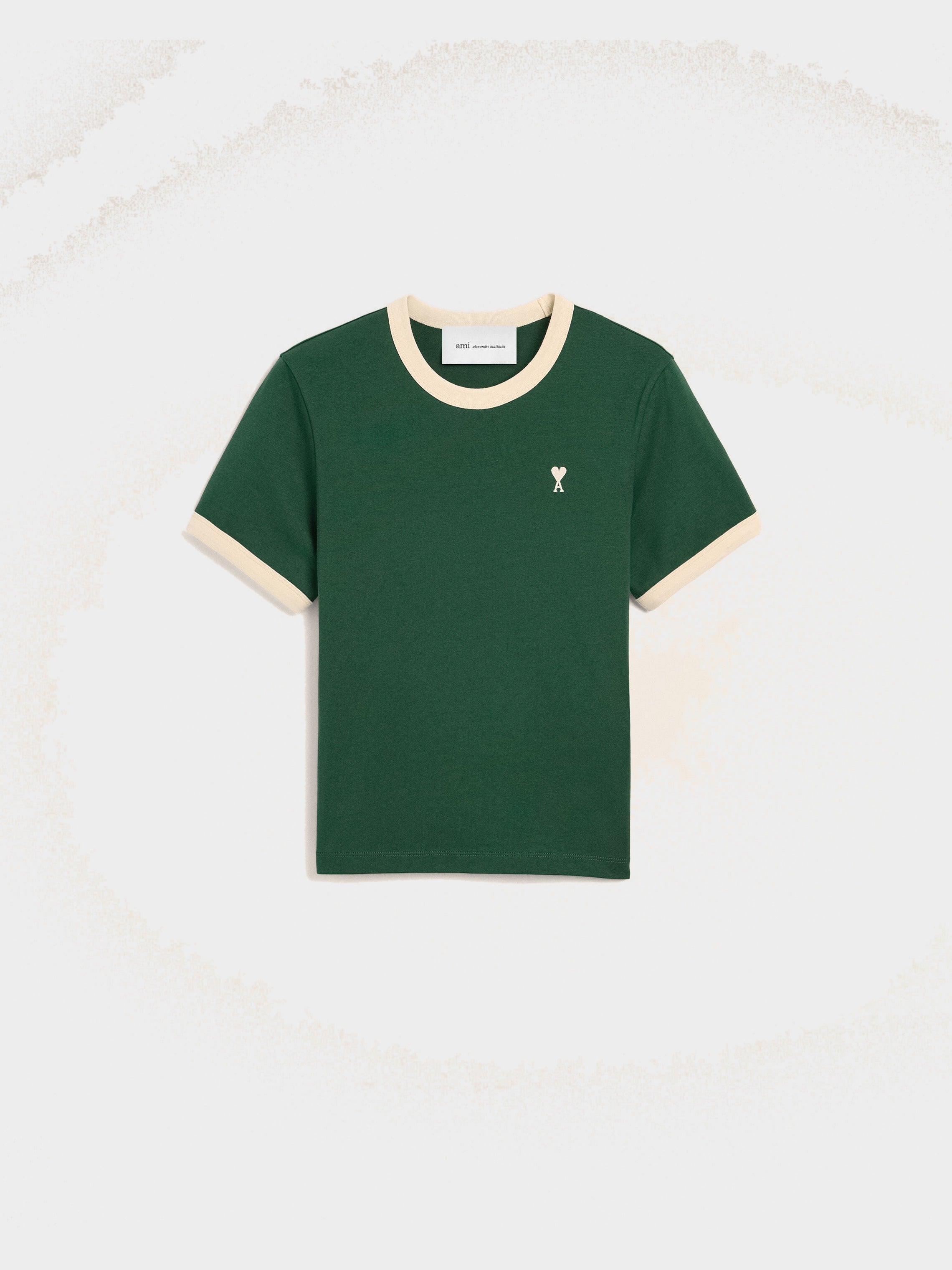 T-shirt vert contrasté en coton Ami de Coeur
