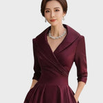 Tereza | Elegantní midi šaty s dlouhým rukávem