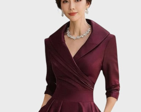 Tereza | Elegantní midi šaty s dlouhým rukávem