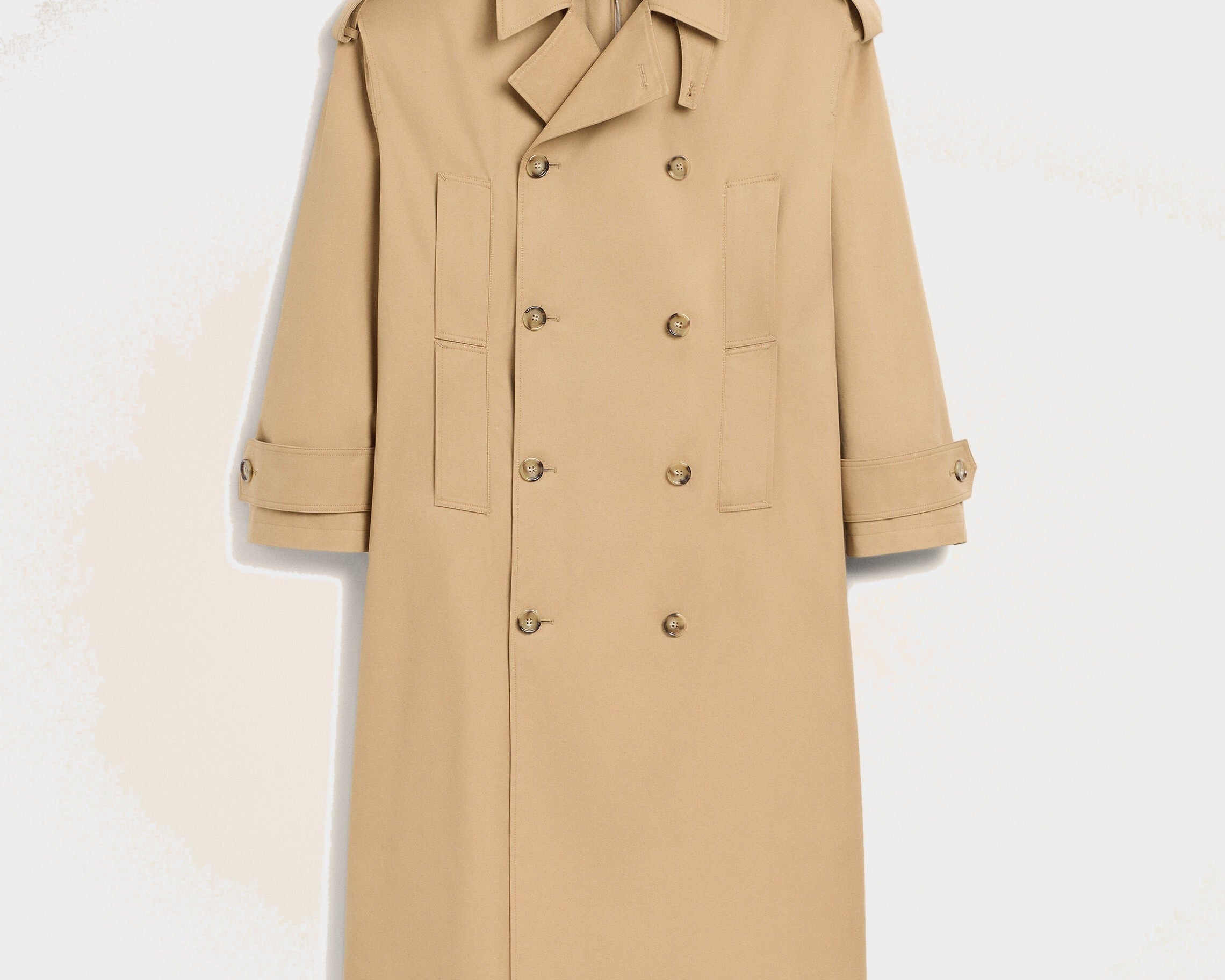 Trench coat beige en coton