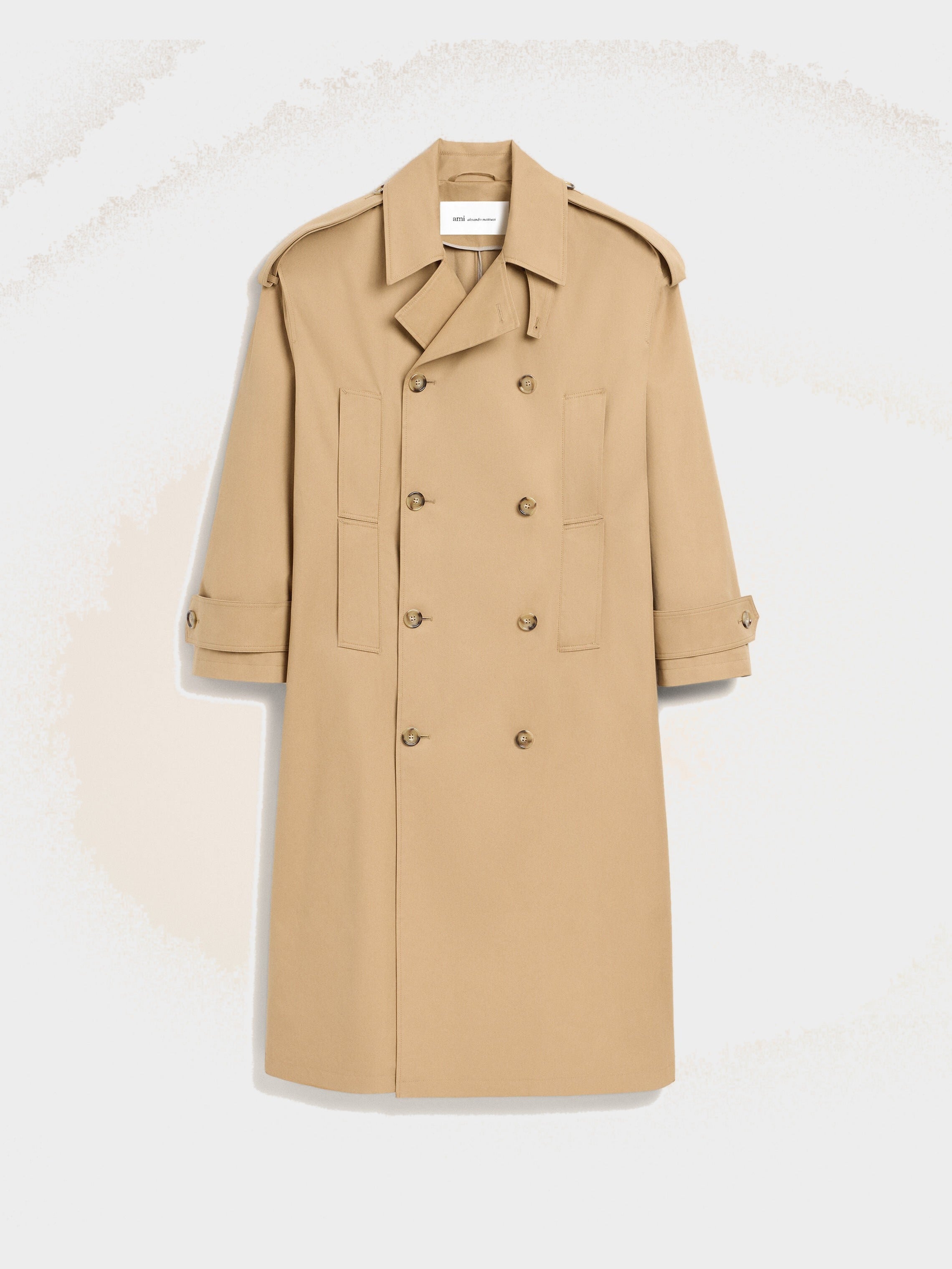 Trench coat beige en coton