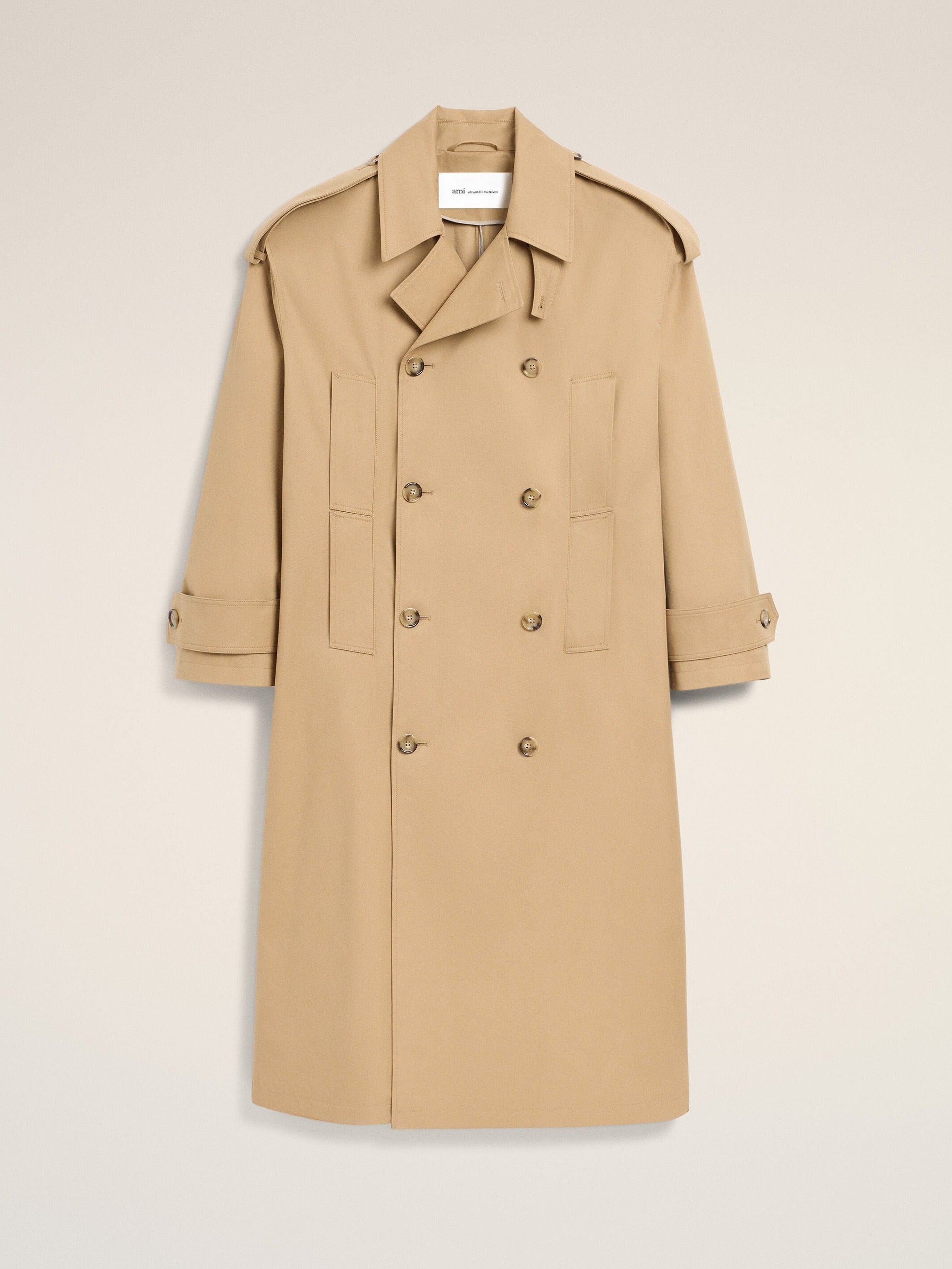 Trench coat beige en coton