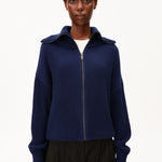 VANISÉ RIPPSTRICK-CARDIGAN | tinted navy-light tinted navy
