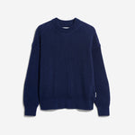 VANISÉ RIPPSTRICKPULLOVER | tinted navy-light tinted navy