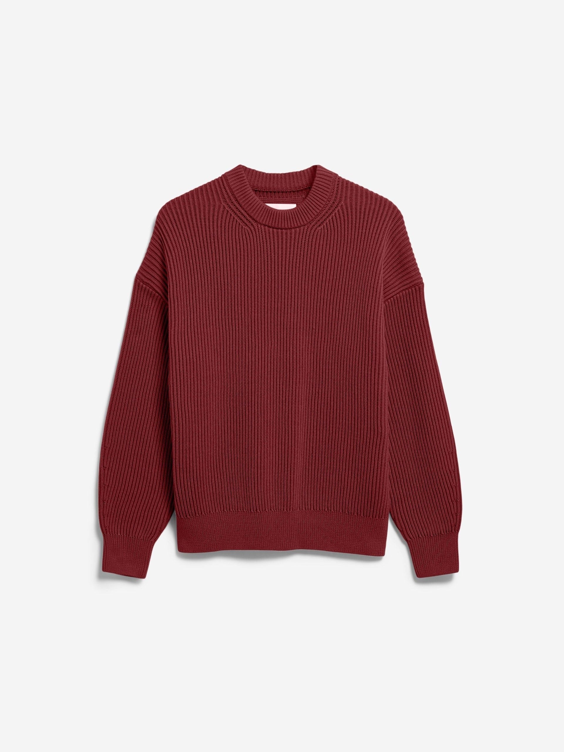 VANISÉ RIPPSTRICKPULLOVER | velvet red-light velvet red