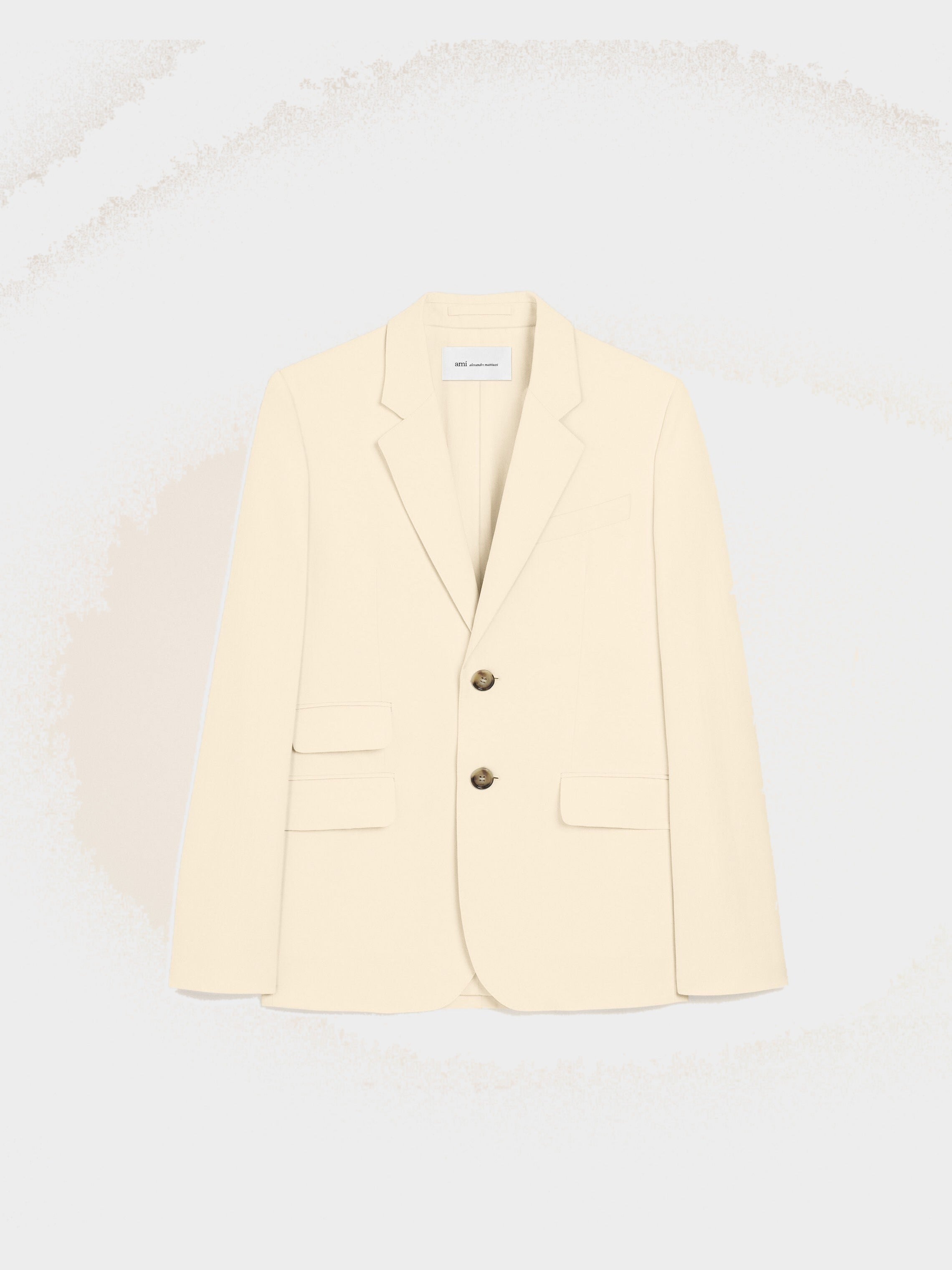 Veste boxy simple boutonnage blanche en coton et lin