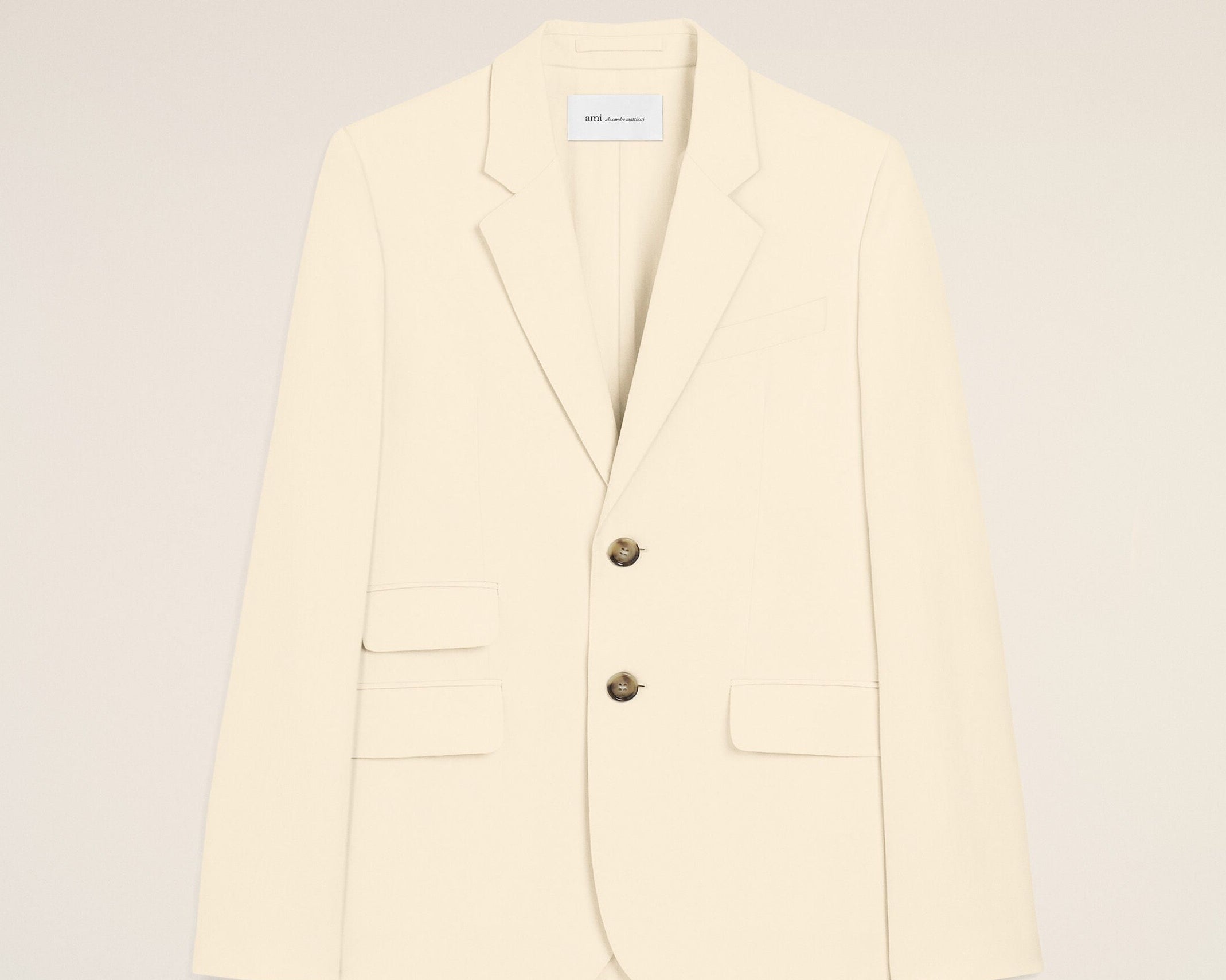 Veste boxy simple boutonnage blanche en coton et lin