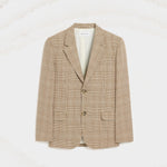 Veste Droite Marron À Carreaux Prince De Galles En Laine Vierge