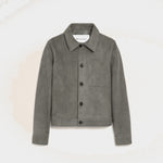 Veste Grise Boutonnée Ami De Coeur en Cuir De Chèvre