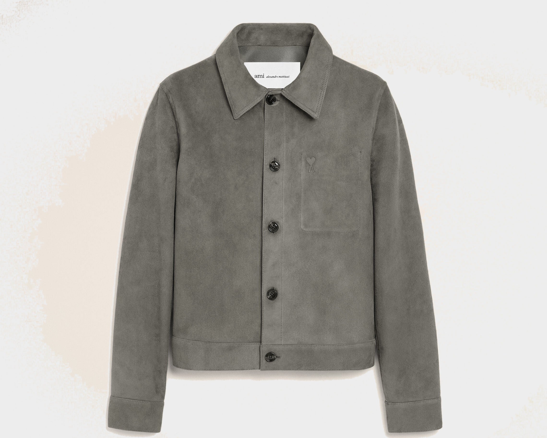 Veste Grise Boutonnée Ami De Coeur en Cuir De Chèvre