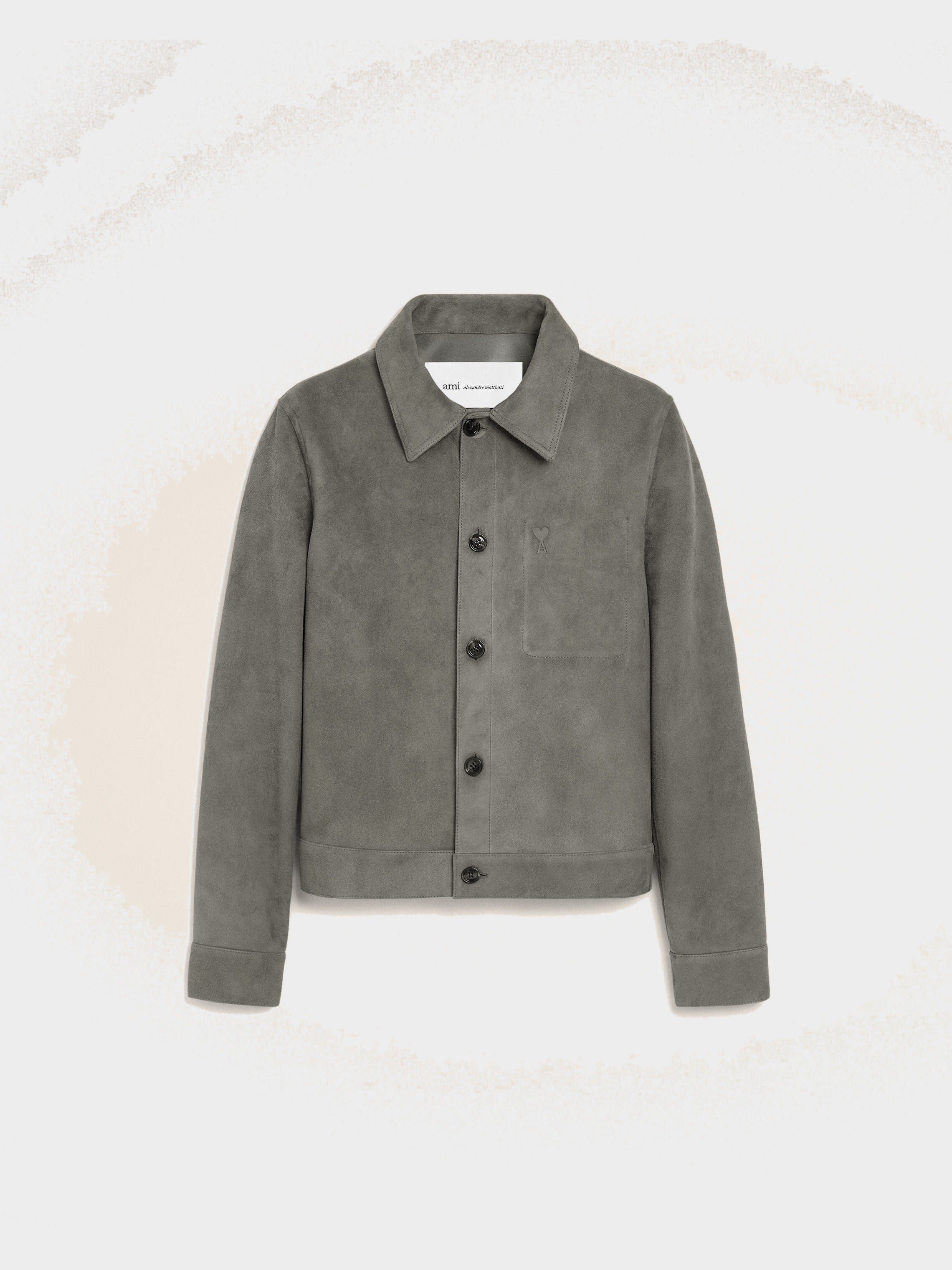 Veste Grise Boutonnée Ami De Coeur en Cuir De Chèvre
