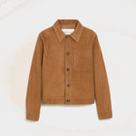 Veste Marron Boutonnée Ami De Coeur en Cuir De Chèvre