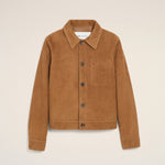 Veste Marron Boutonnée Ami De Coeur en Cuir De Chèvre