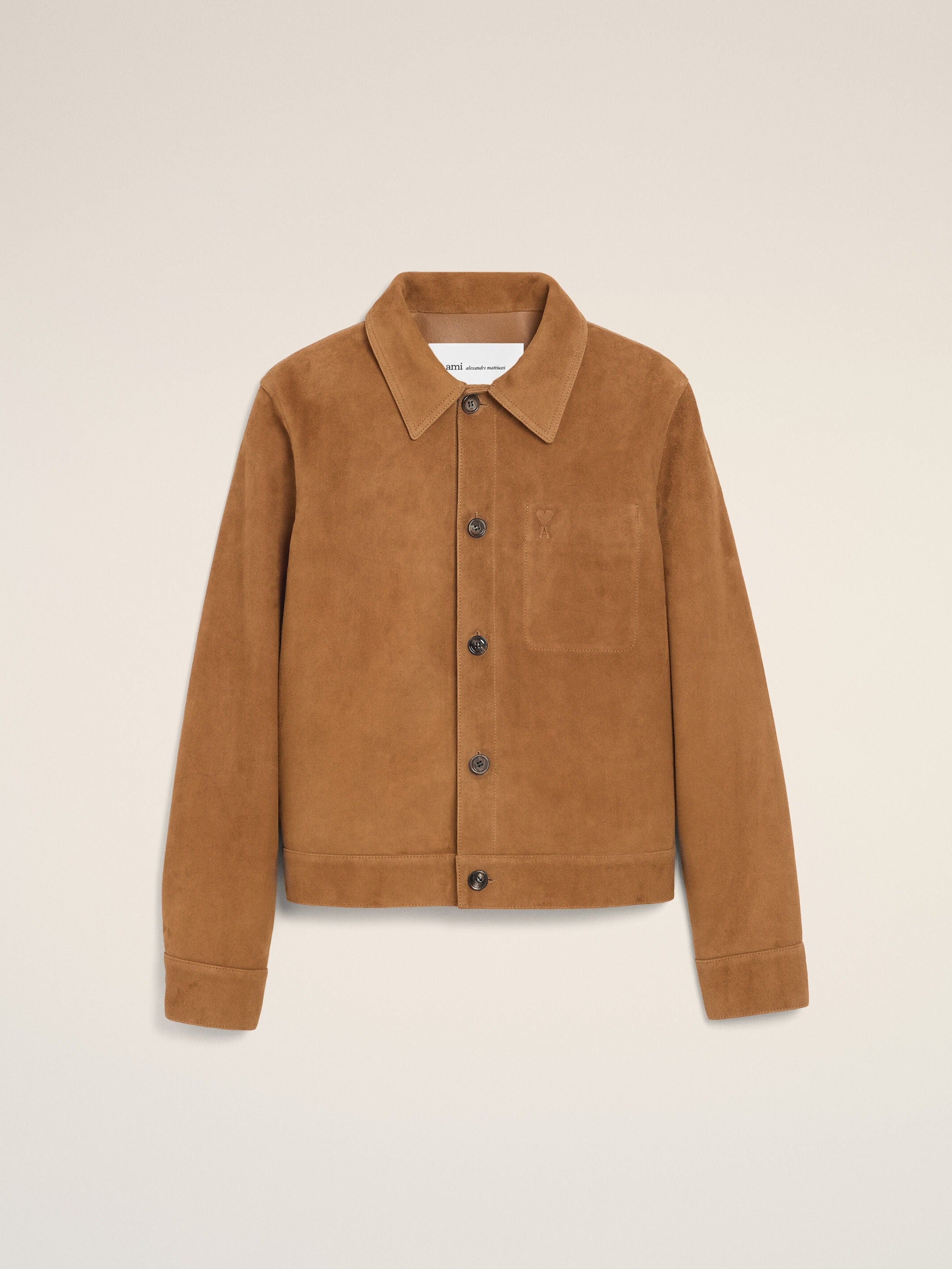 Veste Marron Boutonnée Ami De Coeur en Cuir De Chèvre