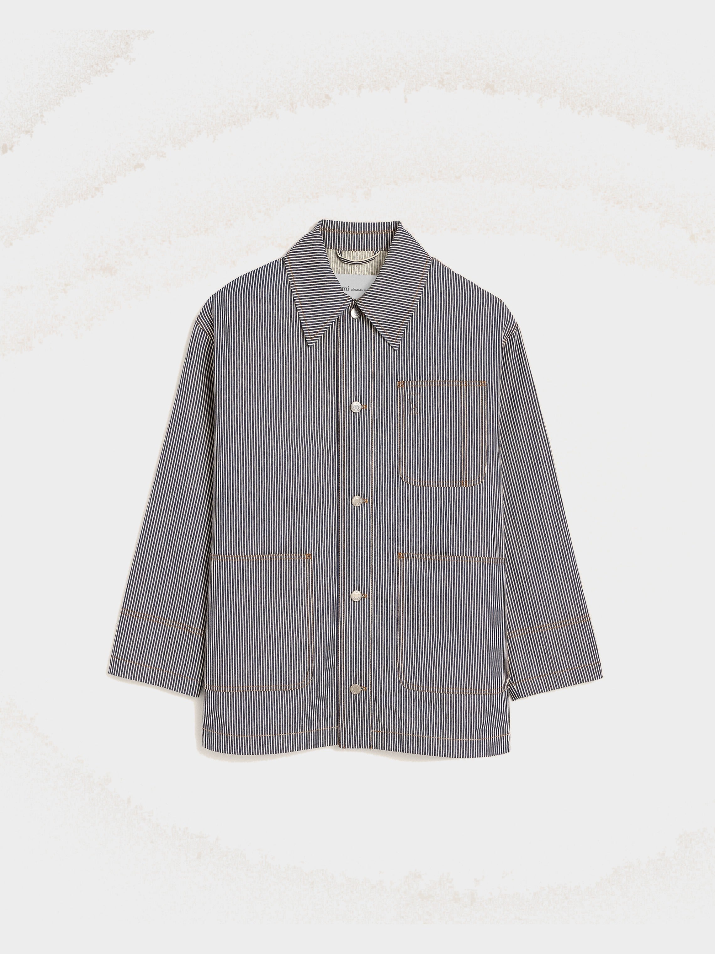Veste worker rayée bleue en coton Ami de Coeur