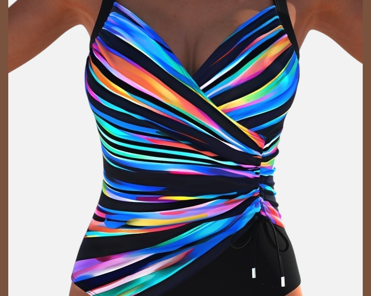 Zaya | Luxe wikkelbadpak met kleurrijke print