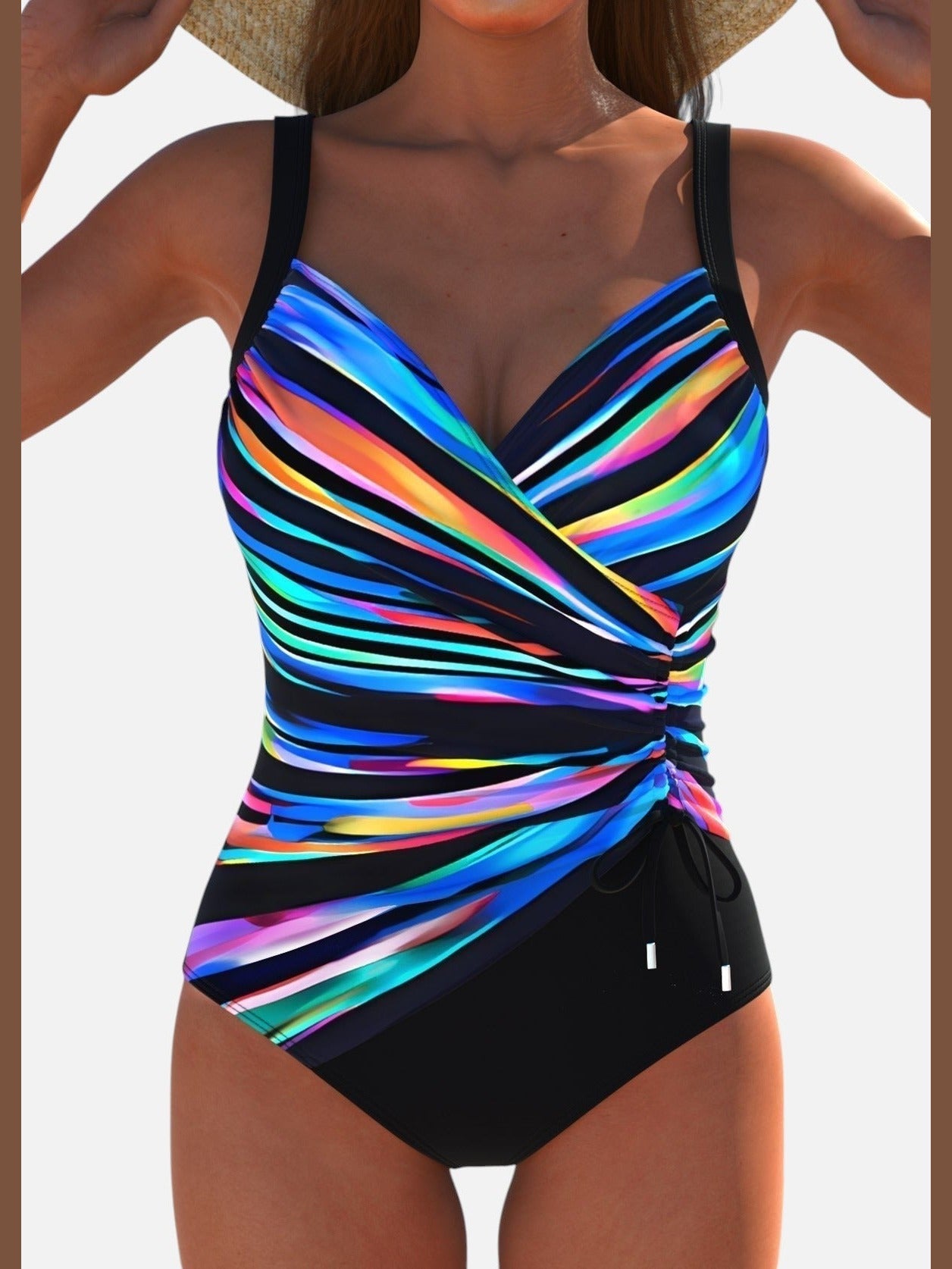 Zaya | Luxe wikkelbadpak met kleurrijke print